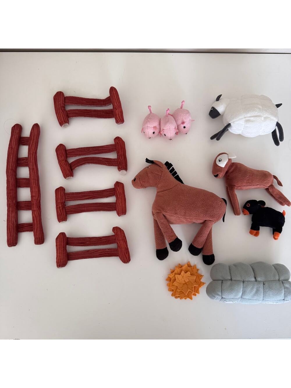 IKEA Landet Soft Farm Barnyard Animal Set Horse Goat Pigs Fence Sheep